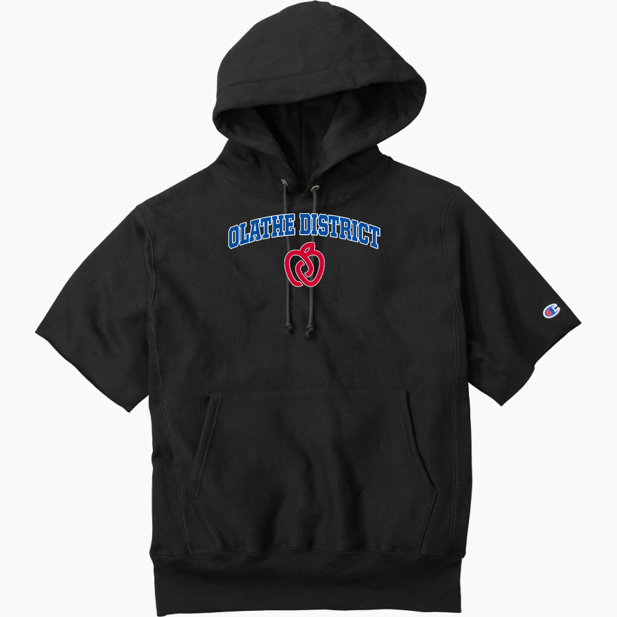 Olathe District Schools School District <span class="pdp-name-mascot">Olathe District S School District</span> Champion Men's Reverse Weave Short Sleeve Hooded Sweatshirt