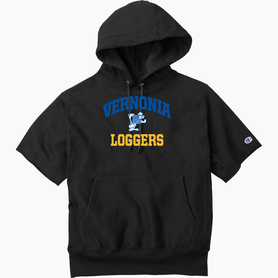 Vernonia Loggers <span class="pdp-name-mascot">Vernonia Loggers</span> Champion Men's Reverse Weave Short Sleeve Hooded Sweatshirt