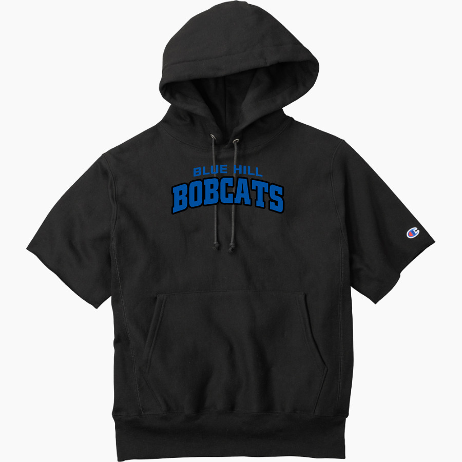 Blue Hill Bobcats <span class="pdp-name-mascot">Blue Hill Community School District Bobcats</span> Champion Men's Reverse Weave Short Sleeve Hooded Sweatshirt