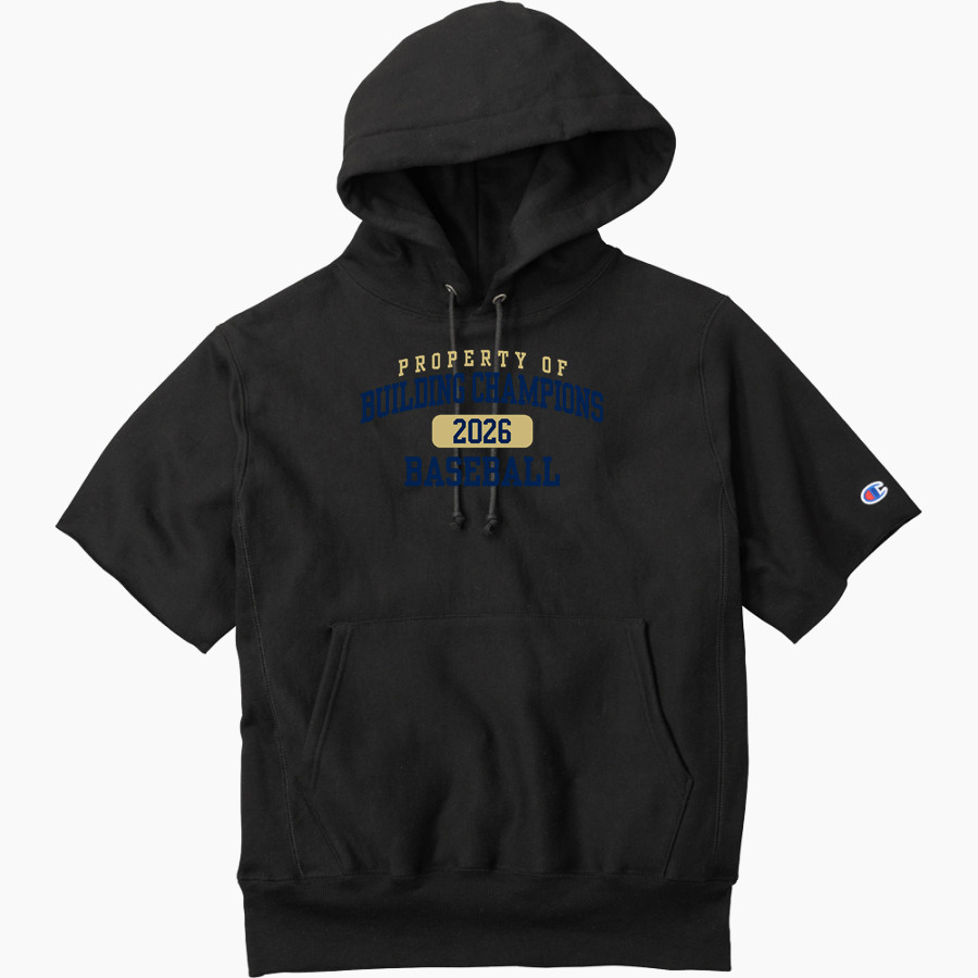 Building Champions Baseball <span class="pdp-name-mascot">Building Champions Baseball</span> Champion Men's Reverse Weave Short Sleeve Hooded Sweatshirt