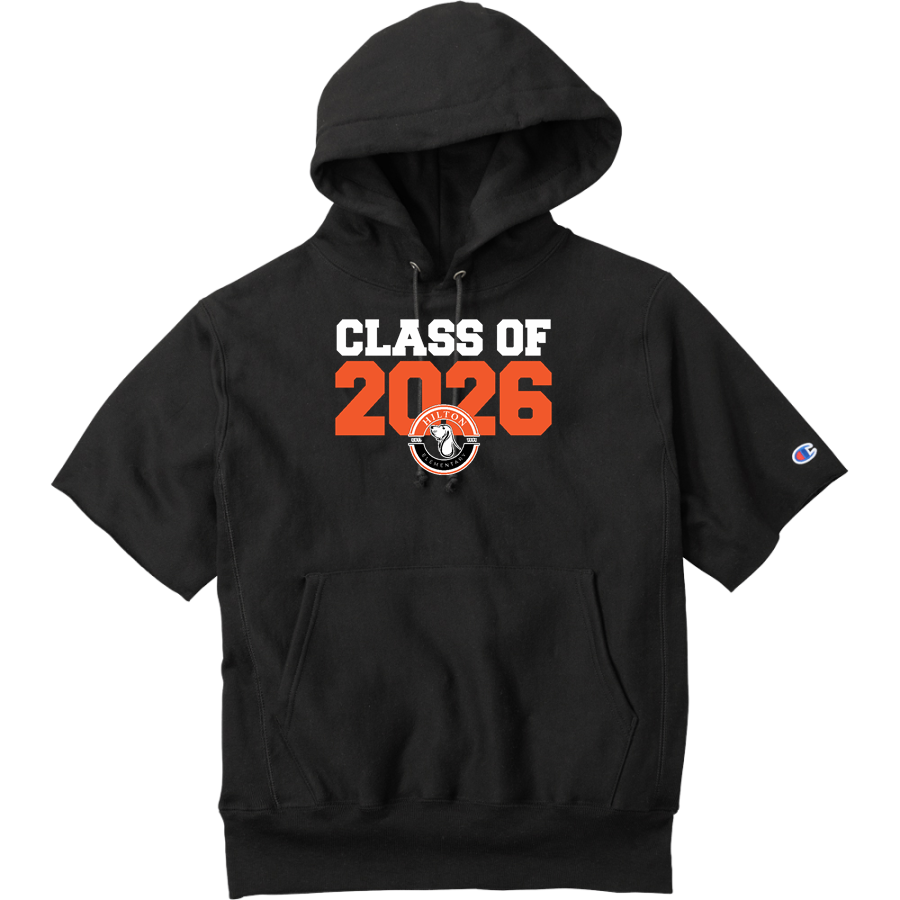 Hilton Elementary School hound dog <span class="pdp-name-mascot">Hilton Elementary Bulldogs</span> Champion Men's Reverse Weave Short Sleeve Hooded Sweatshirt