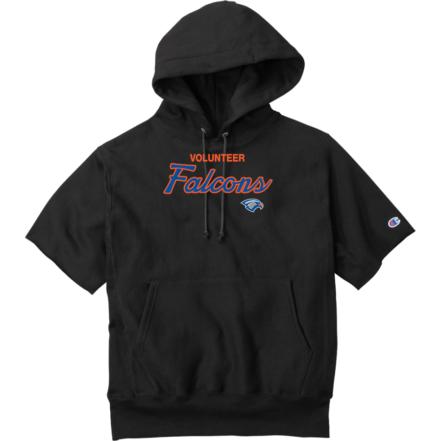 VOLUNTEER HIGH SCHOOL FALCONS <span class="pdp-name-mascot">VOLUNTEER FALCONS</span> Champion Men's Reverse Weave Short Sleeve Hooded Sweatshirt