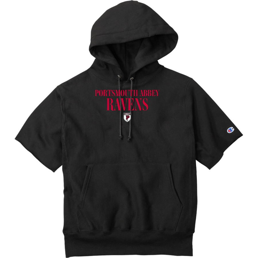 PORTSMOUTH ABBEY SCHOOL RAVENS <span class="pdp-name-mascot">PORTSMOUTH ABBEY RAVENS</span> Champion Men's Reverse Weave Short Sleeve Hooded Sweatshirt