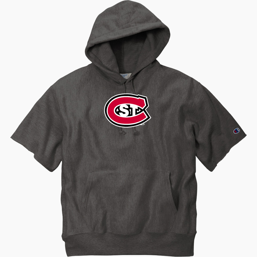 St. Cloud State University The Official Online Store Champion Men's Reverse Weave Short Sleeve Hooded Sweatshirt