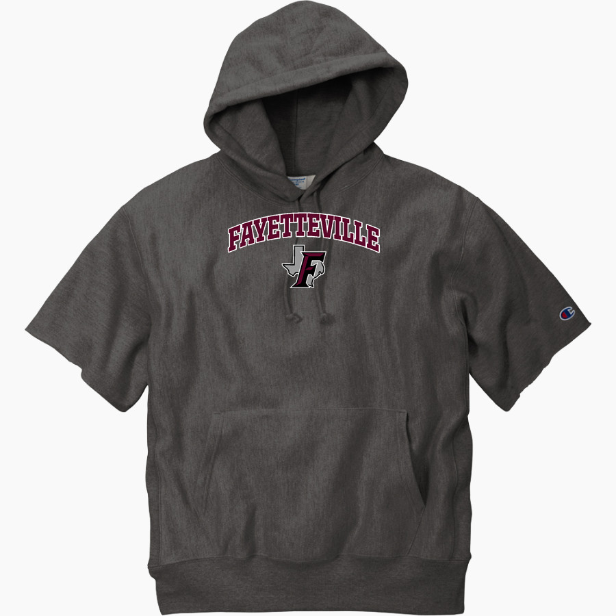 FAYETTEVILLE HIGH SCHOOL LIONS <span class="pdp-name-mascot">FAYETTEVILLE LIONS</span> Champion Men's Reverse Weave Short Sleeve Hooded Sweatshirt