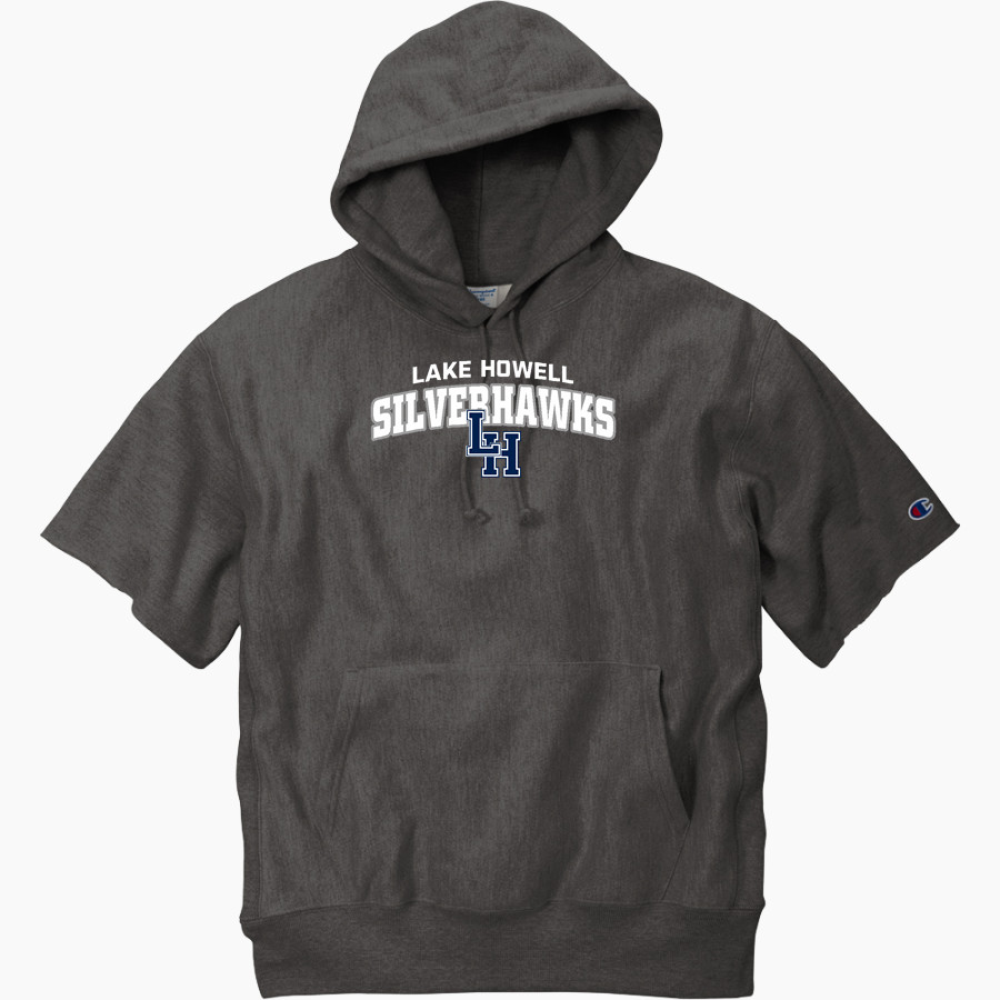 Lake Howell Silverhawks <span class="pdp-name-mascot">Lake Howell Hawks</span> Champion Men's Reverse Weave Short Sleeve Hooded Sweatshirt