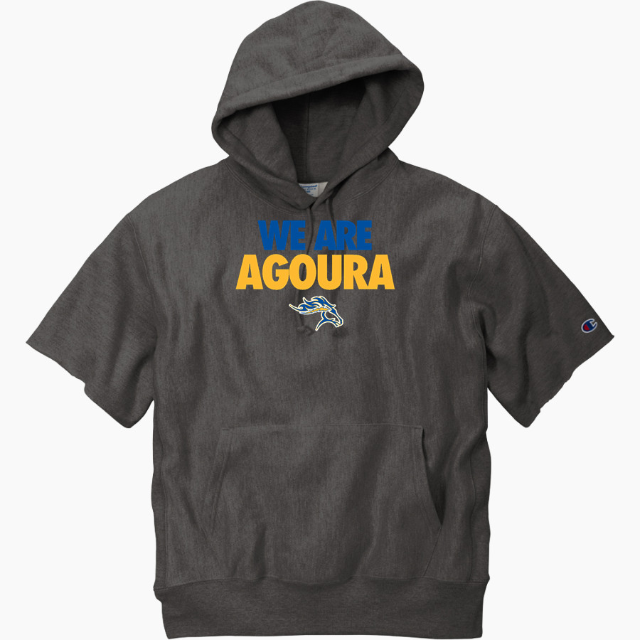 AGOURA HIGH SCHOOL CHARGERS Champion Men's Reverse Weave Short Sleeve Hooded Sweatshirt