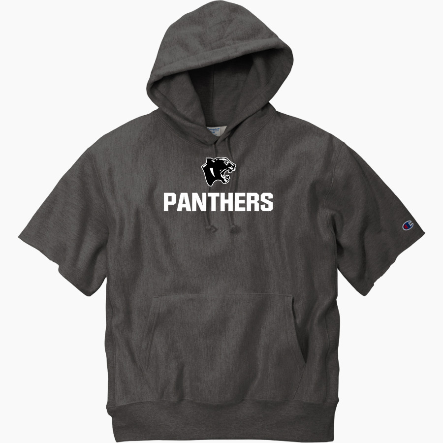 Mounds Park Academy Panthers <span class="pdp-name-mascot">Mounds Park Panthers</span> Champion Men's Reverse Weave Short Sleeve Hooded Sweatshirt