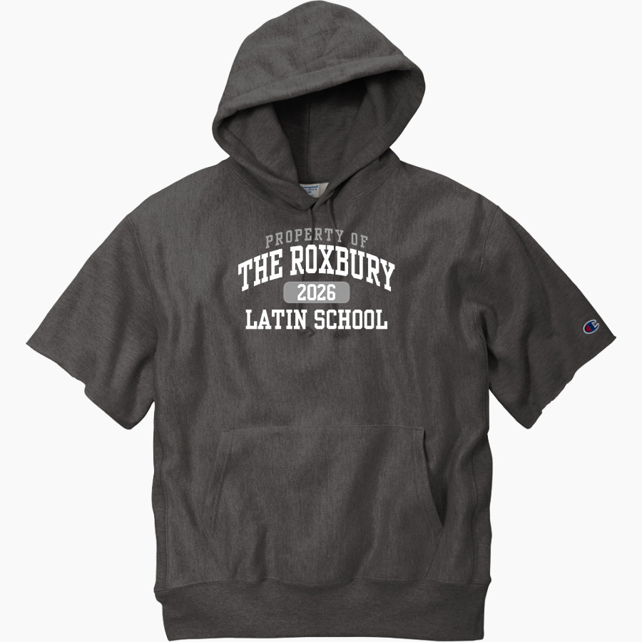 Roxbury Latin Champion Men's Reverse Weave Short Sleeve Hooded Sweatshirt
