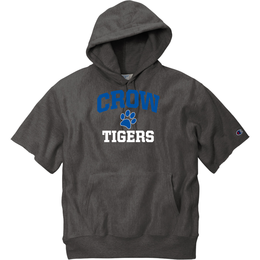 Crow Tigers <span class="pdp-name-mascot">Crow Middle School Tigers</span> Champion Men's Reverse Weave Short Sleeve Hooded Sweatshirt