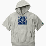 PELHAM HIGH SCHOOL official sideline store <span class="pdp-name-mascot">PELHAM MEMORIAL WHITE PELICANS</span> Champion Men's Reverse Weave Short Sleeve Hooded Sweatshirt Front Thumbnail
