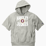 HANDLEY JUDGES The Official Online Store Champion Men's Reverse Weave Short Sleeve Hooded Sweatshirt Front Thumbnail
