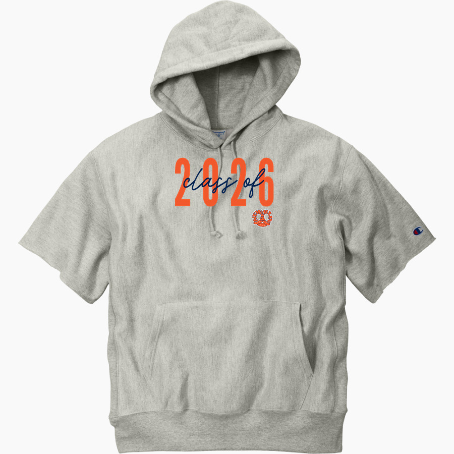 NEW BERLIN HIGH SCHOOL PRETZELS <span class="pdp-name-mascot">NEW BERLIN PRETZELS</span> Champion Men's Reverse Weave Short Sleeve Hooded Sweatshirt