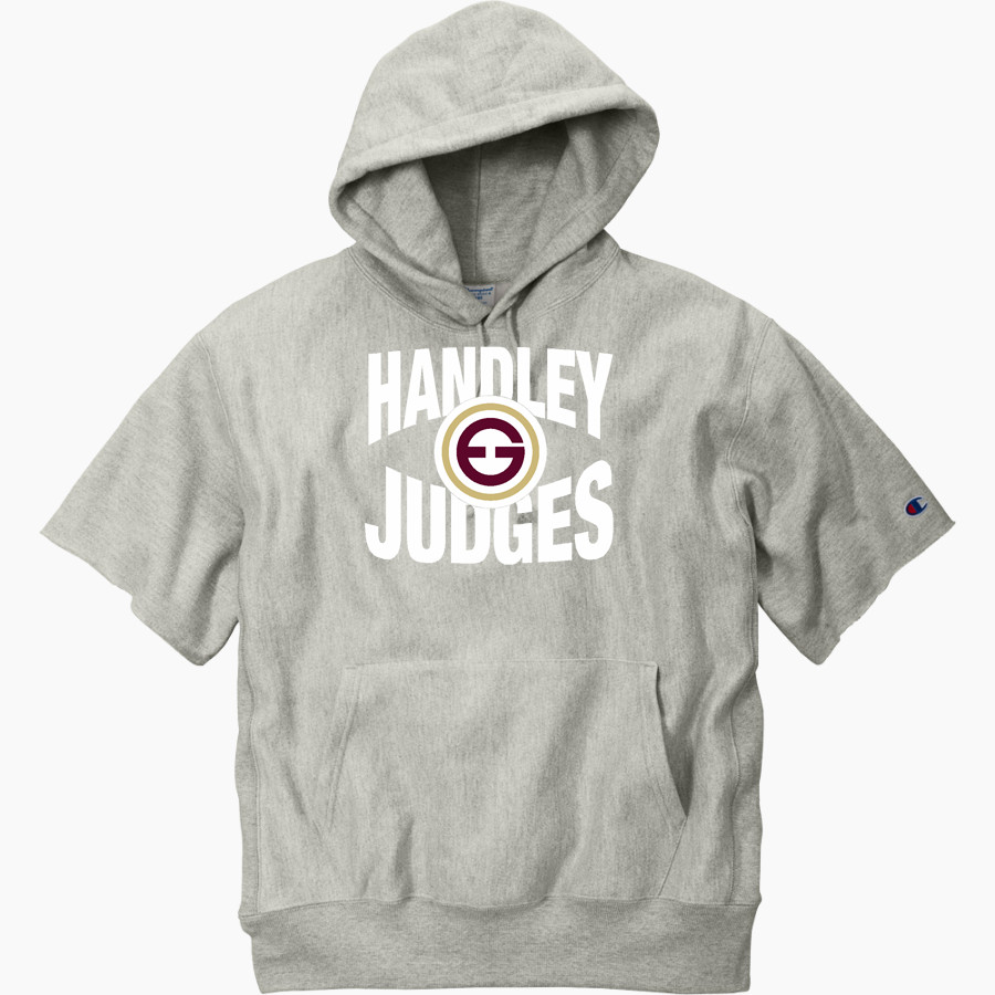 HANDLEY JUDGES The Official Online Store Champion Men's Reverse Weave Short Sleeve Hooded Sweatshirt