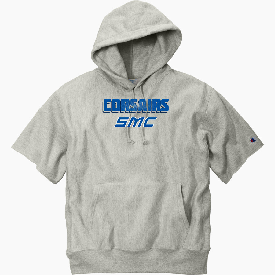 Santa Monica Corsairs <span class="pdp-name-mascot">Santa Monica College Corsairs</span> Champion Men's Reverse Weave Short Sleeve Hooded Sweatshirt