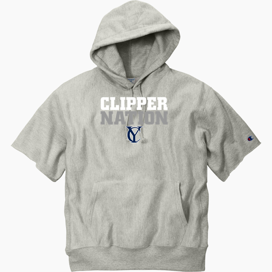 YARMOUTH HIGH SCHOOL CLIPPERS <span class="pdp-name-mascot">YARMOUTH CLIPPERS</span> Champion Men's Reverse Weave Short Sleeve Hooded Sweatshirt