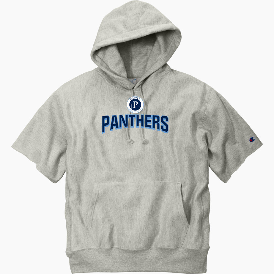 SAINT VINCENT PALLOTTI H S PANTHERS <span class="pdp-name-mascot">SAINT VINCENT PALLOTTI PANTHERS</span> Champion Men's Reverse Weave Short Sleeve Hooded Sweatshirt