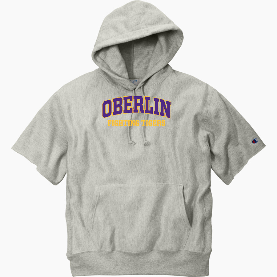 OBERLIN HIGH SCHOOL FIGHTING TIGERS <span class="pdp-name-mascot">OBERLIN FIGHTING TIGERS</span> Champion Men's Reverse Weave Short Sleeve Hooded Sweatshirt