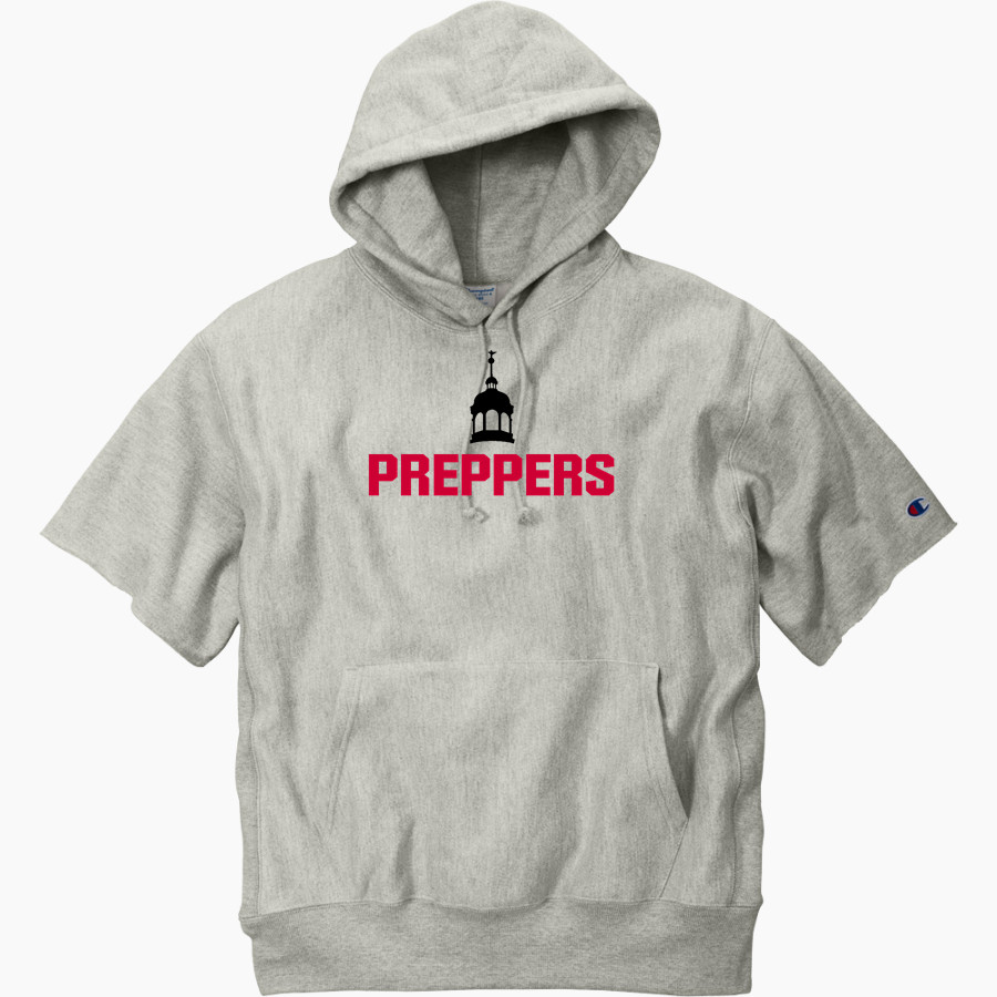 MMI PREPARATORY SCHOOL PREPPERS Champion Men's Reverse Weave Short Sleeve Hooded Sweatshirt