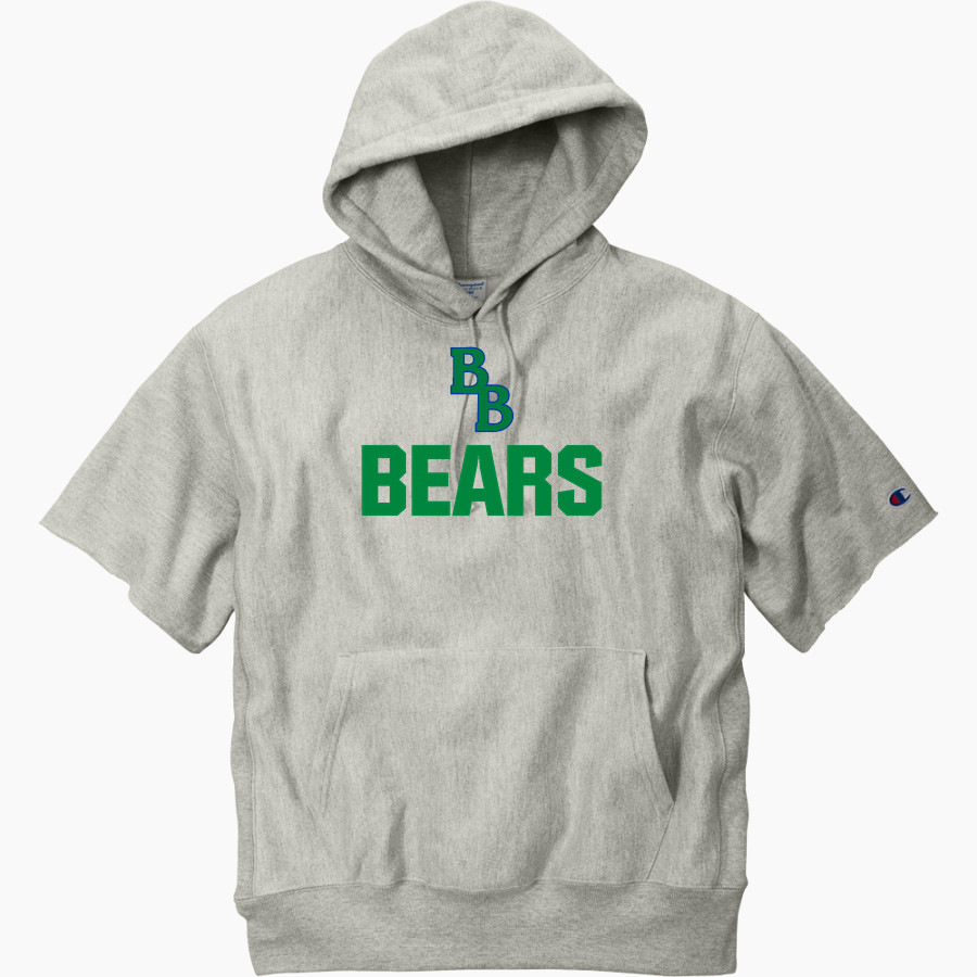 The Blake School BEARS ONLINE STORE Champion Men's Reverse Weave Short Sleeve Hooded Sweatshirt