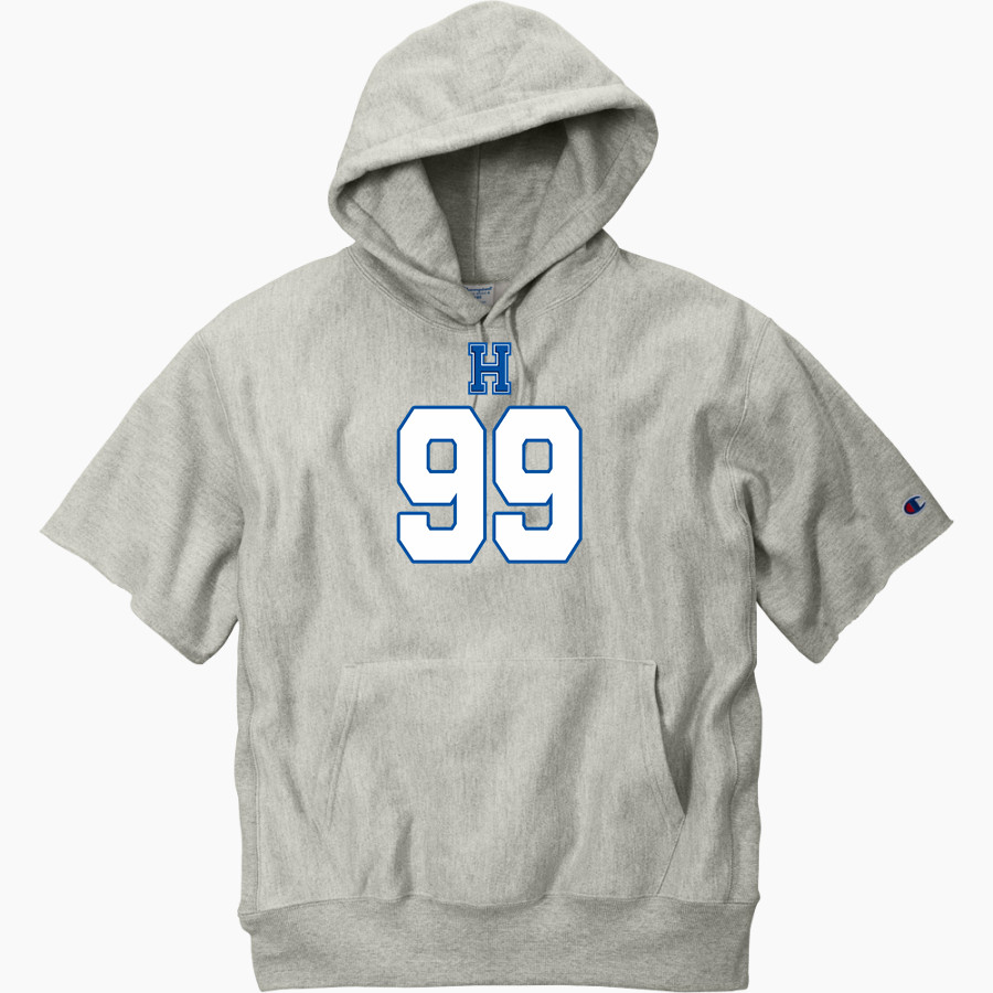 HARRAH HIGH SCHOOL PANTHERS <span class="pdp-name-mascot">HARRAH PANTHERS</span> Champion Men's Reverse Weave Short Sleeve Hooded Sweatshirt