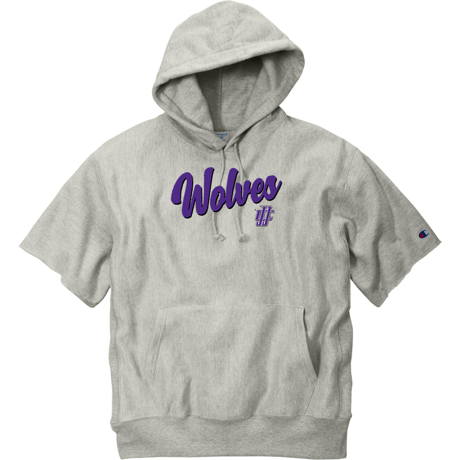 JJC Wolves <span class="pdp-name-mascot">JJC Wolves</span> Champion Men's Reverse Weave Short Sleeve Hooded Sweatshirt
