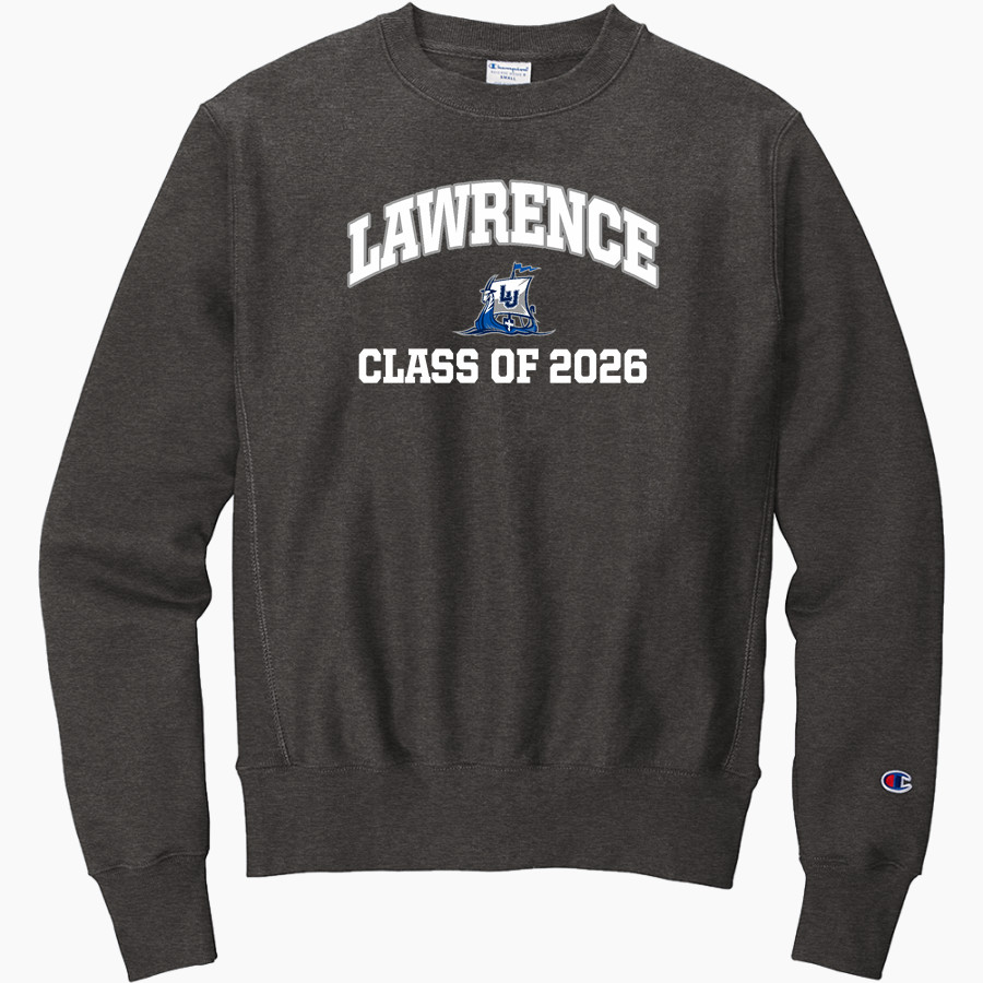 Lawrence University Vikings Online Store <span class="pdp-name-mascot">Lawrence</span> Champion Men's Reverse Weave Crewneck Sweatshirt