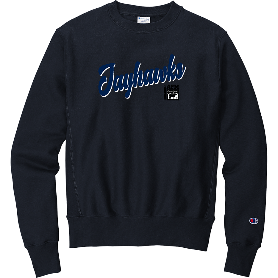 Annie Fisher Montessori Jayhawks <span class="pdp-name-mascot">Annie Fisher Montessori Magnet School Jayhawks</span> Champion Men's Reverse Weave Crewneck Sweatshirt