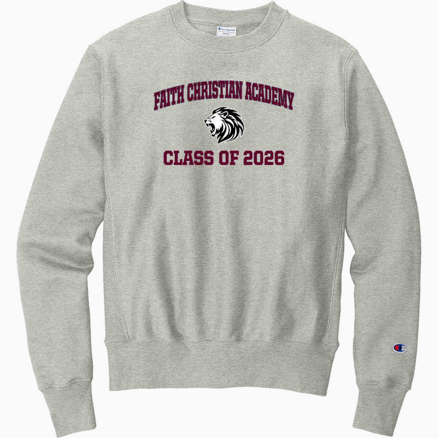 FAITH CHRISTIAN ACADEMY LIONS <span class="pdp-name-mascot">FAITH LIONS</span> Champion Men's Reverse Weave Crewneck Sweatshirt