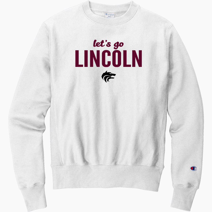 LINCOLN HIGH SCHOOL WOLVES <span class="pdp-name-mascot">LINCOLN WOLVES</span> Champion Men's Reverse Weave Crewneck Sweatshirt