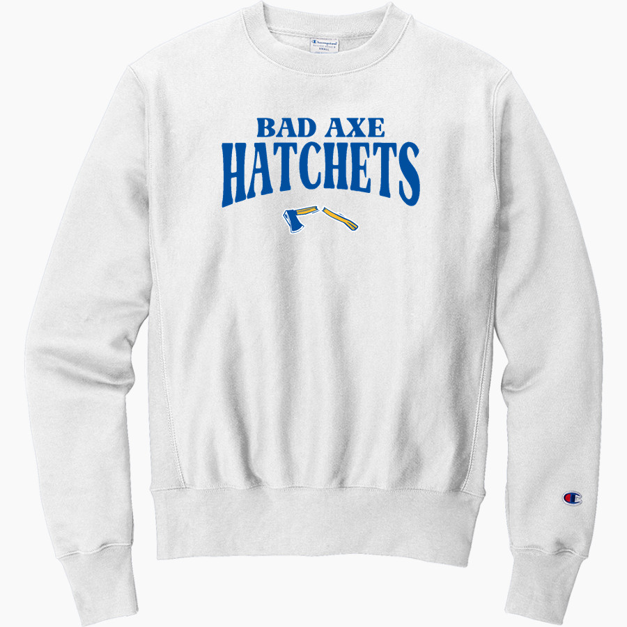 BAD AXE HIGH SCHOOL HATCHETS <span class="pdp-name-mascot">BAD AXE HATCHETS</span> Champion Men's Reverse Weave Crewneck Sweatshirt