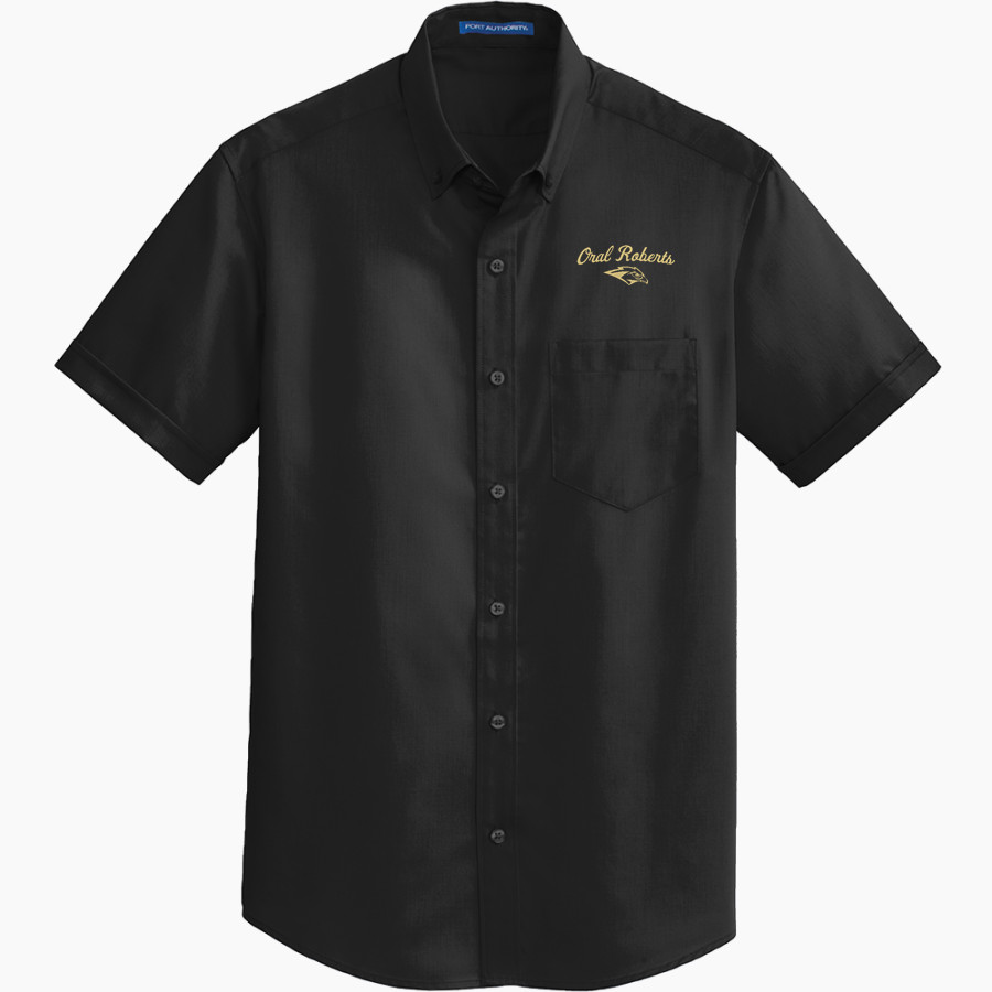 Oral Roberts Golden Eagles <span class="pdp-name-mascot">Oral Roberts Golden Eagles</span> Port Authority Men's Short Sleeve SuperPro Twill Shirt
