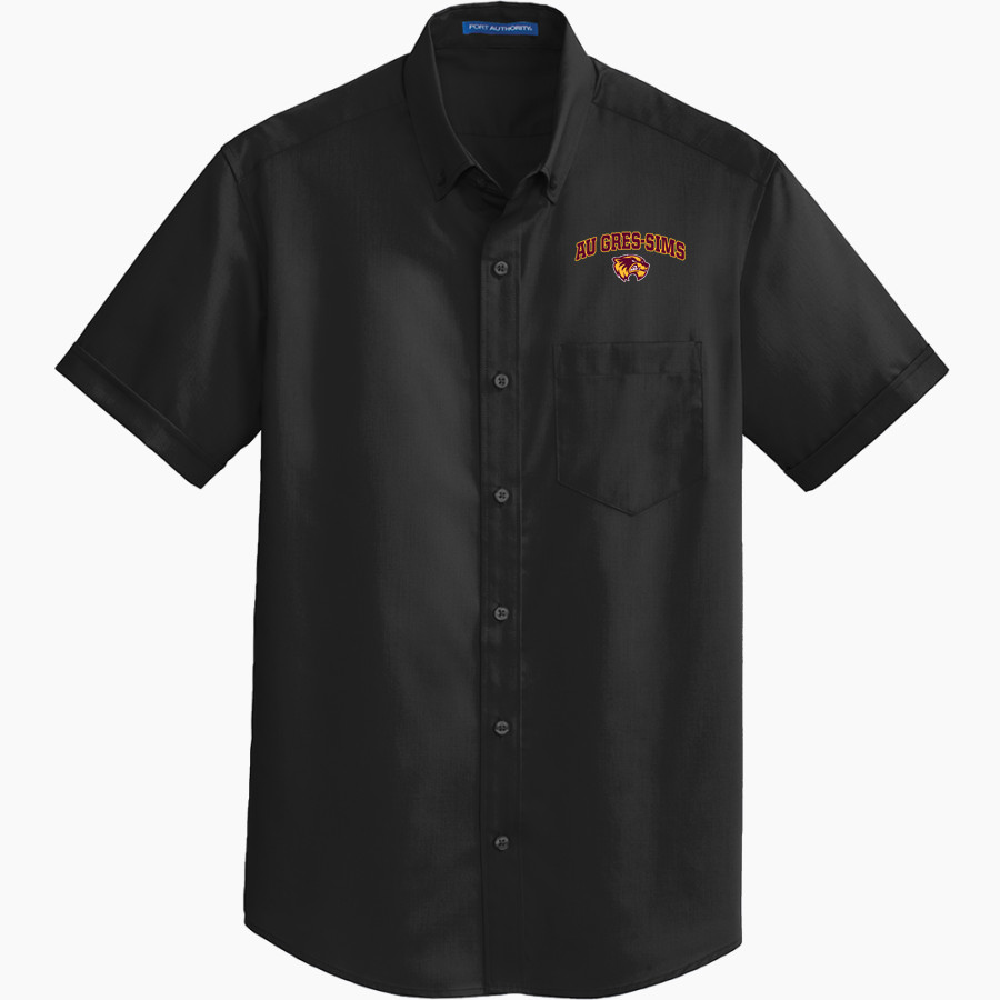 Au Gres-Sims HIGH SCHOOL WOLVERINES <span class="pdp-name-mascot">AU GRES - SIMS WOLVERINES</span> Port Authority Men's Short Sleeve SuperPro Twill Shirt