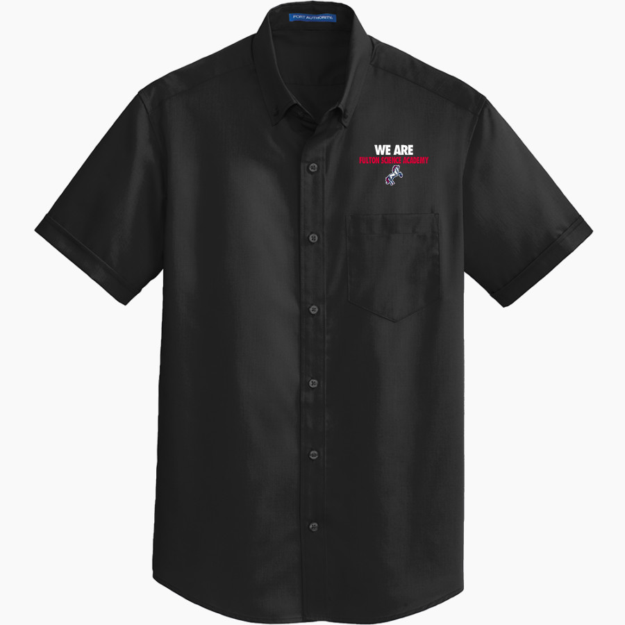 Fulton Science Academy Mustangs <span class="pdp-name-mascot">Fulton Science Academy Mustangs</span> Port Authority Men's Short Sleeve SuperPro Twill Shirt