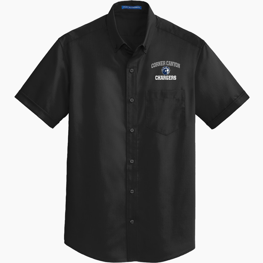 CORNER CANYON HIGH SCHOOL CHARGERS <span class="pdp-name-mascot">CORNER CANYON CHARGERS</span> Port Authority Men's Short Sleeve SuperPro Twill Shirt