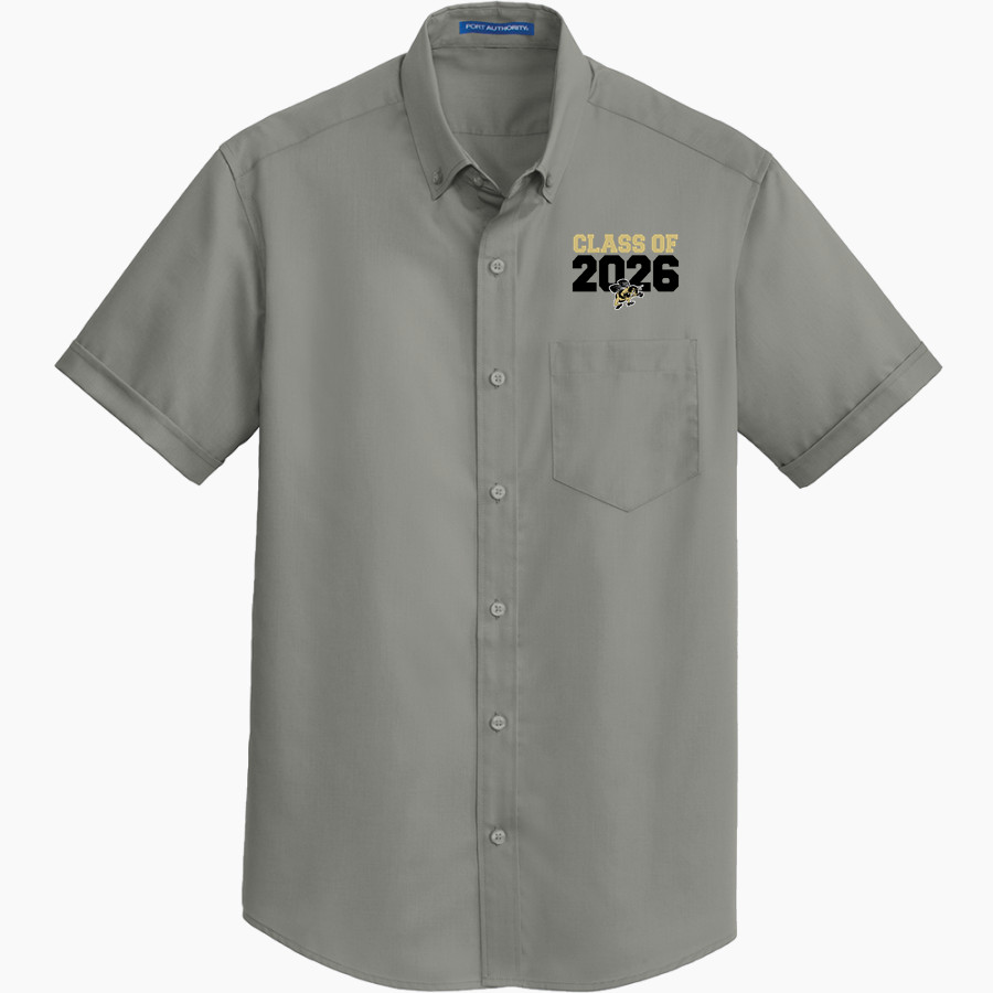 PERRYSBURG HIGH SCHOOL YELLOW JACKETS <span class="pdp-name-mascot">PERRYSBURG YELLOW JACKETS</span> Port Authority Men's Short Sleeve SuperPro Twill Shirt