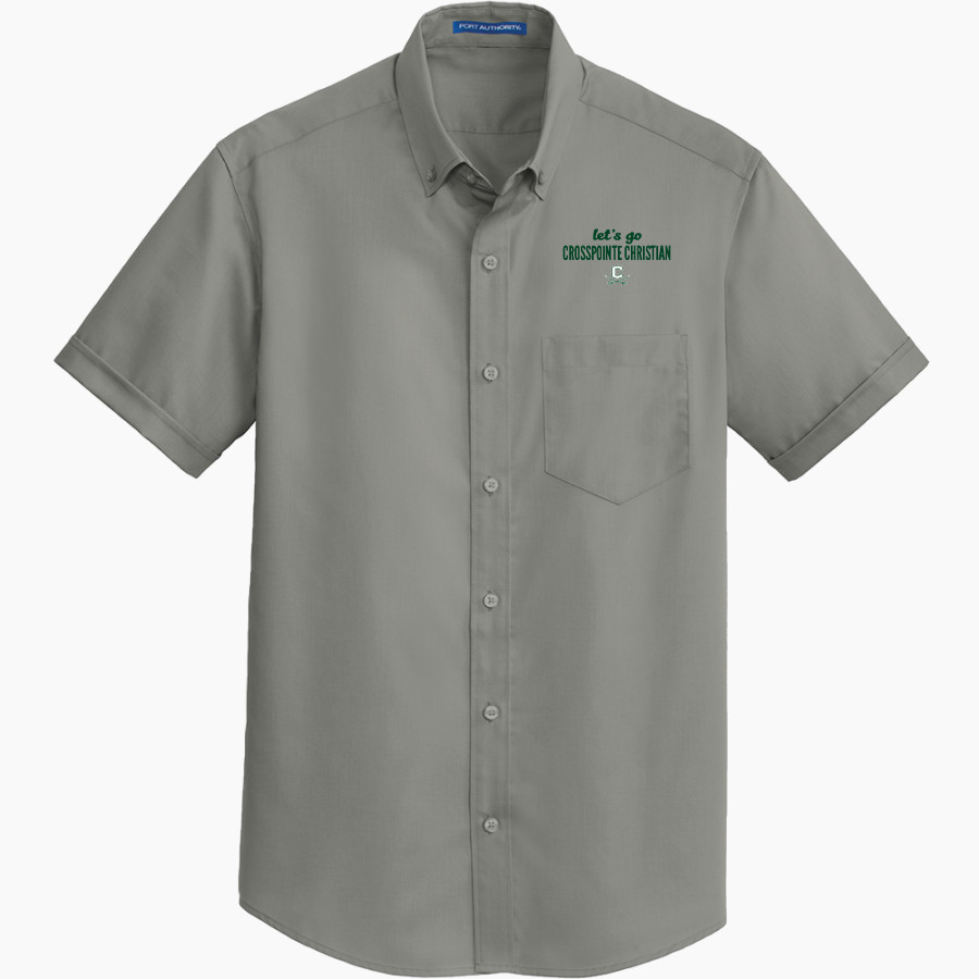 Crosspointe Christian Cavaliers <span class="pdp-name-mascot">Crosspointe Christian Academy Cavaliers</span> Port Authority Men's Short Sleeve SuperPro Twill Shirt