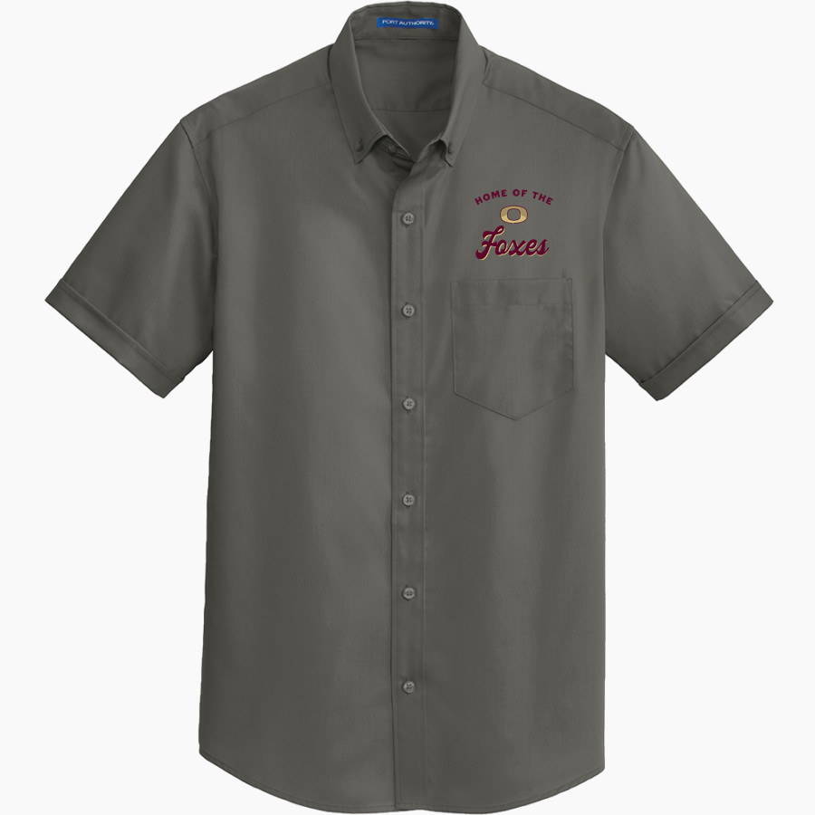 Omro School District Sideline Store <span class="pdp-name-mascot">OMRO FOXES</span> Port Authority Men's Short Sleeve SuperPro Twill Shirt