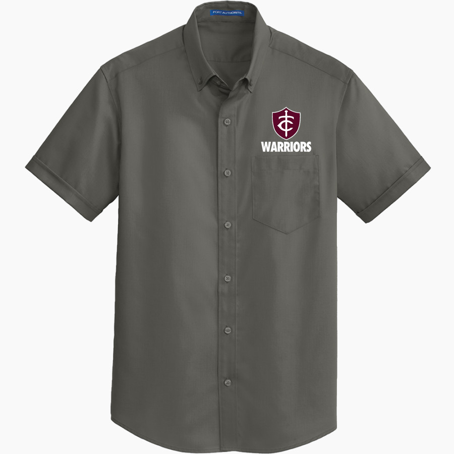 Trinity Warriors <span class="pdp-name-mascot">Trinity Christian Warriors</span> Port Authority Men's Short Sleeve SuperPro Twill Shirt