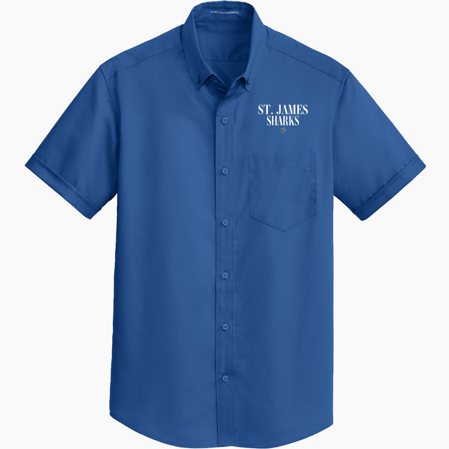 St. James Sharks <span class="pdp-name-mascot">St. James Sharks</span> Port Authority Men's Short Sleeve SuperPro Twill Shirt