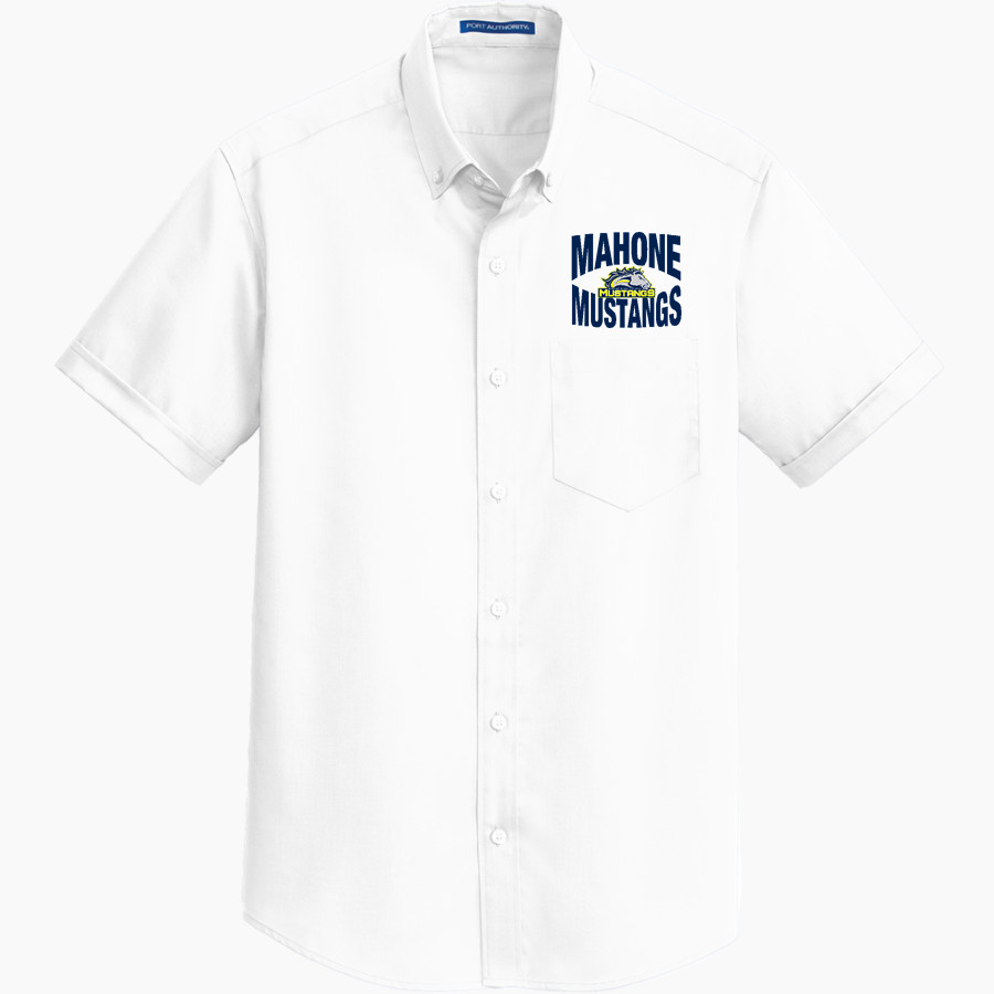 Mahone Mustangs Port Authority Men's Short Sleeve SuperPro Twill Shirt