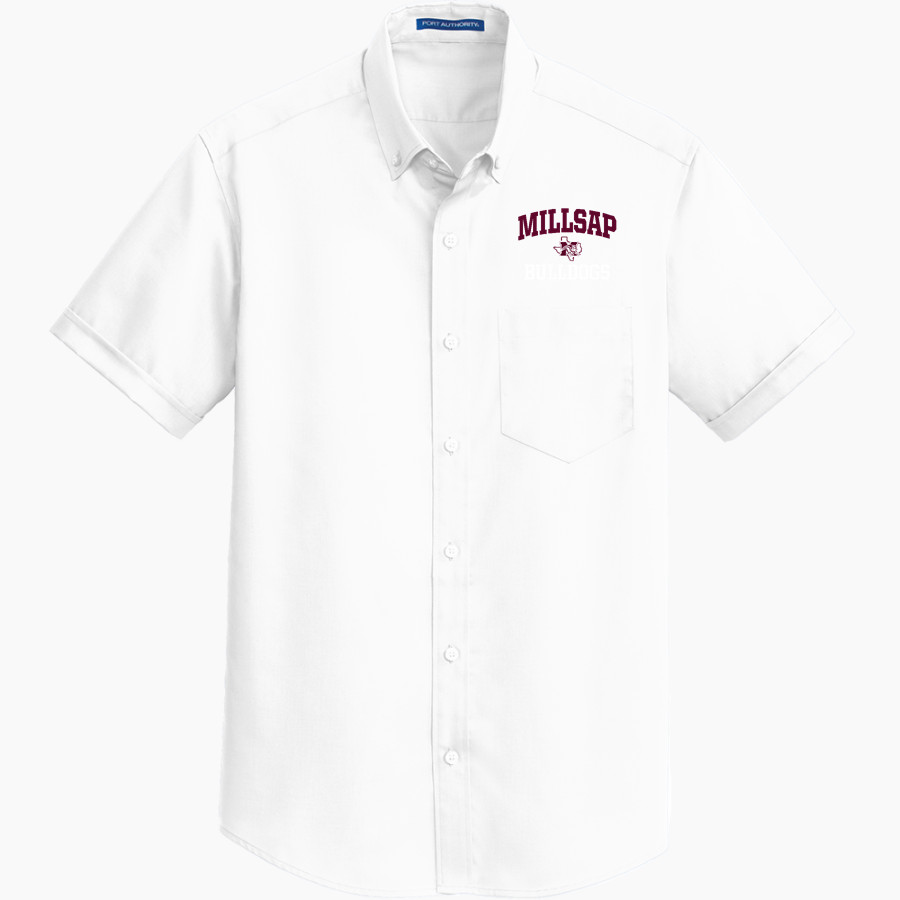 MILLSAP HIGH SCHOOL BULLDOGS <span class="pdp-name-mascot">MILLSAP BULLDOGS</span> Port Authority Men's Short Sleeve SuperPro Twill Shirt