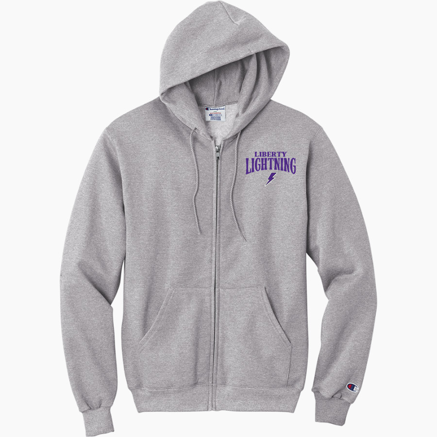 LIBERTY HIGH SCHOOL LIGHTNING <span class="pdp-name-mascot">LIBERTY LIGHTNING</span> Champion Men's Powerblend Full-Zip Hoodie