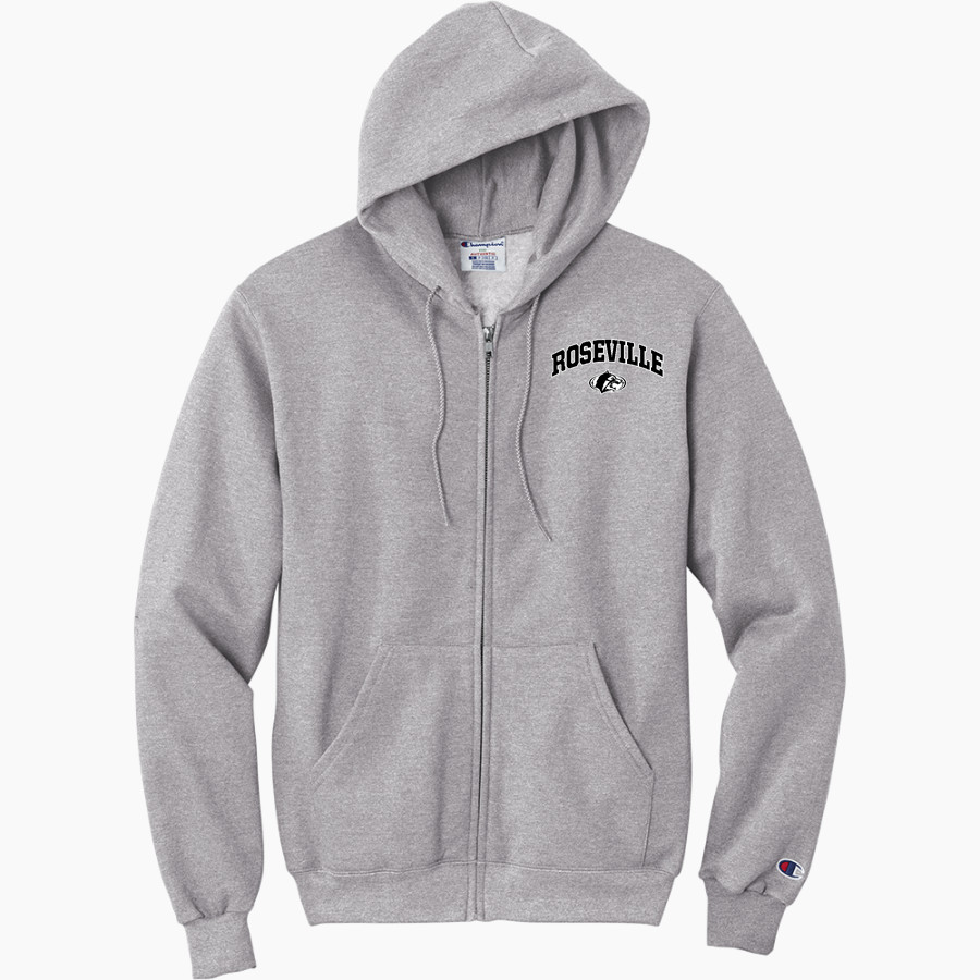 ROSEVILLE HIGH SCHOOL RAIDERS <span class="pdp-name-mascot">ROSEVILLE RAIDERS</span> Champion Men's Powerblend Full-Zip Hoodie