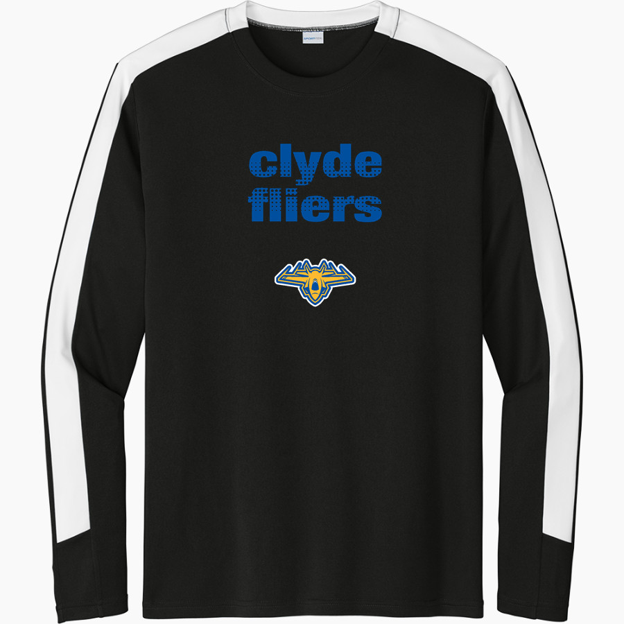 CLYDE HIGH SCHOOL FLIERS <span class="pdp-name-mascot">CLYDE FLIERS</span> Sport-Tek Men's Competitor United Long-Sleeve Crew