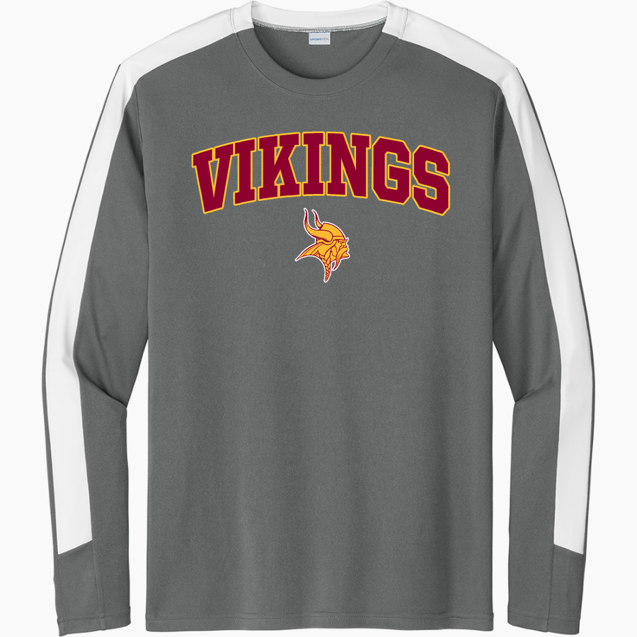 VOORHEES VIKINGS official sideline store <span class="pdp-name-mascot">VOORHEES VIKINGS</span> Sport-Tek Men's Competitor United Long-Sleeve Crew