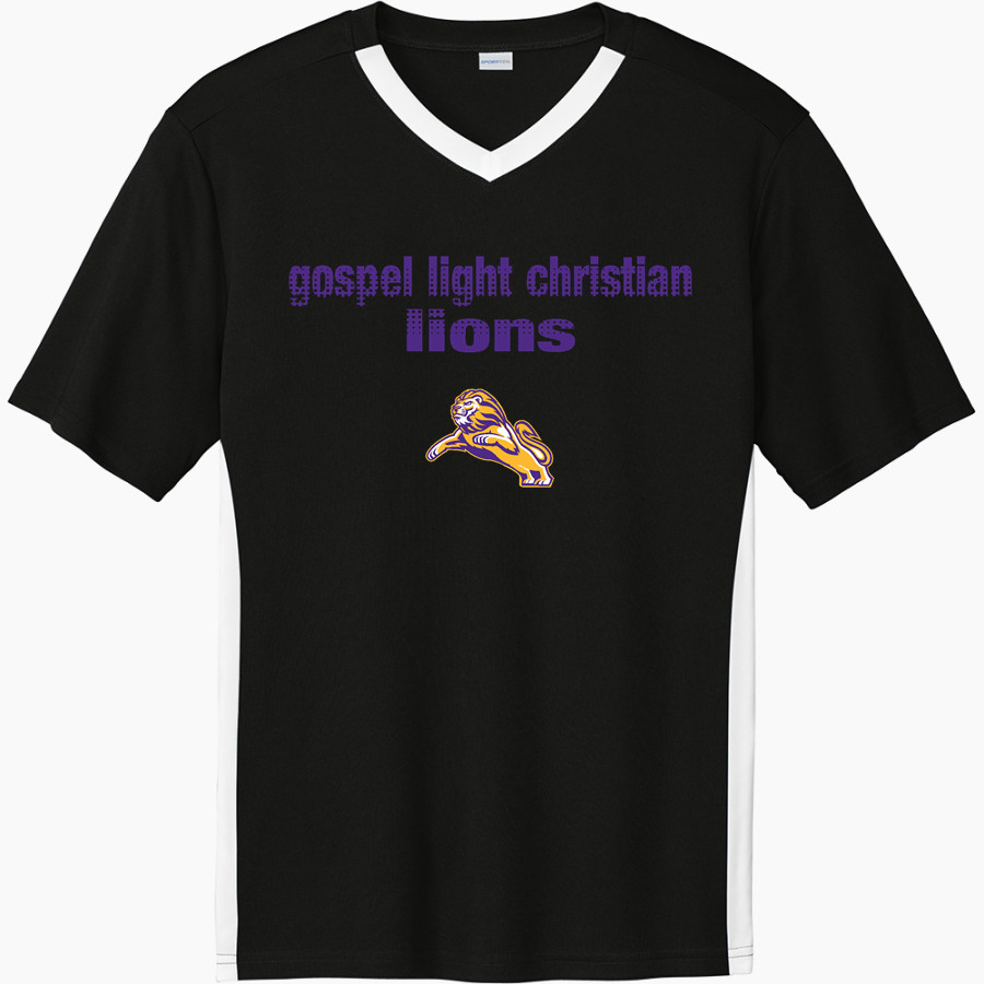 Gospel Light Christian Lions <span class="pdp-name-mascot">Gospel Light Christian School Lions</span> Sport-Tek Men's Competitor United Short-Sleeve V-Neck