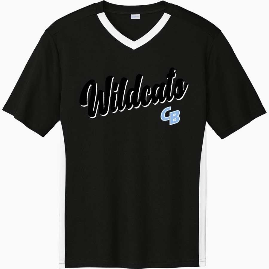 Cedar Bluffs Wildcats <span class="pdp-name-mascot">Cedar Bluffs Wildcats</span> Sport-Tek Men's Competitor United Short-Sleeve V-Neck