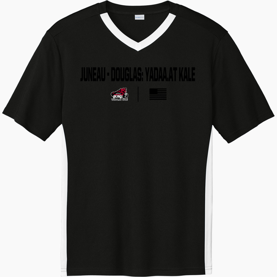 JUNEAU-DOUGLAS HIGH SCHOOL CRIMSON BEARS <span class="pdp-name-mascot">JUNEAU - DOUGLAS CRIMSON BEARS</span> Sport-Tek Men's Competitor United Short-Sleeve V-Neck
