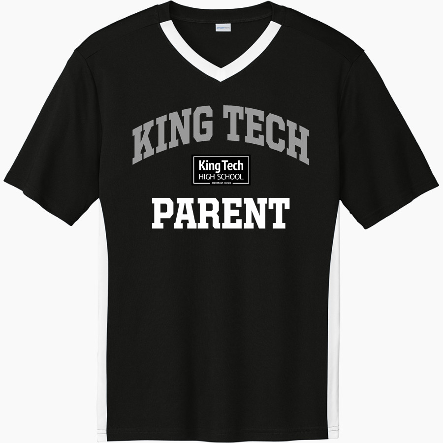 King Tech High School Online Apparel Store <span class="pdp-name-mascot">King Tech High School</span> Sport-Tek Men's Competitor United Short-Sleeve V-Neck